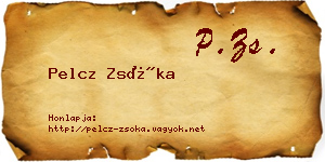 Pelcz Zsóka névjegykártya